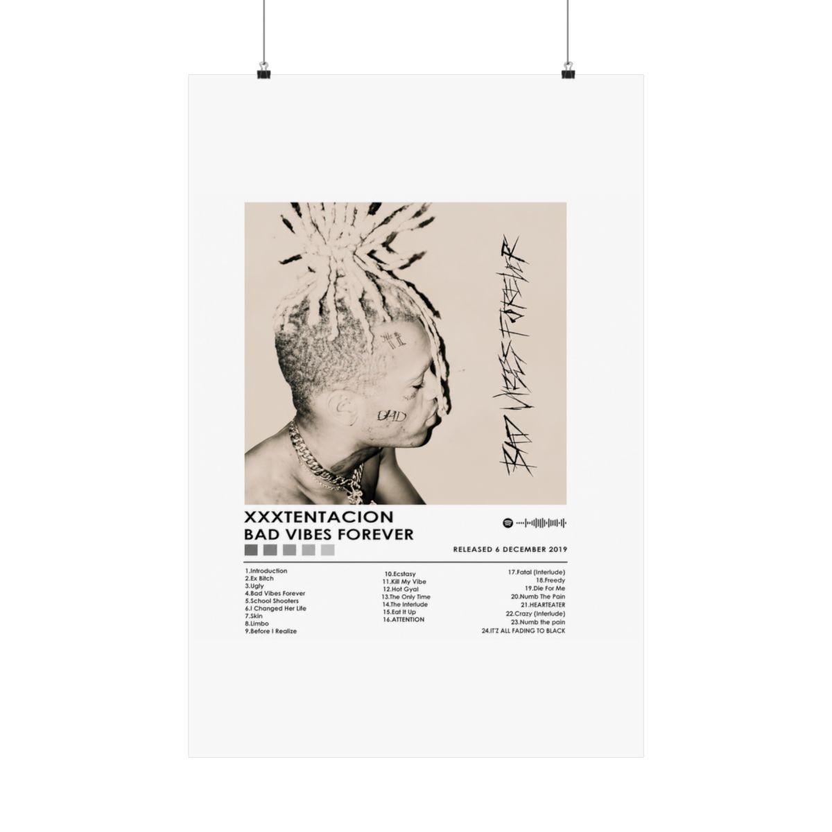 Dreadlock Portrait Black-and-White Poster | Moody Wall Art Print